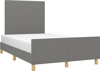 vidaXL Estructura De Cama Sin Colch&oacute;n Tela Gris Oscuro 120x200 Cm Vidaxl