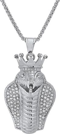 HMY Jewelry Stainless Steel Simulated Diamond Cobra Pendant Necklace in Metallic at Nordstrom Rack