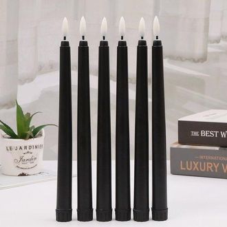 OEM Paquete De 6 Velas Led C&oacute;nicas, Sin Llama, Parpadeantes, Funcionan Con Pilas. Decoraci&oacute;n Navide&ntilde;a