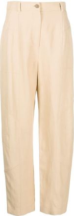 Alberta Ferretti high-waisted tailored trousers - women - Viscose/Acetate/Cupro/Linen/Flax - 42 - Neutrals