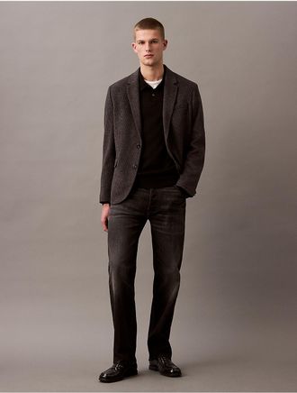 Calvin Klein Mens Wool Blend Slim Blazer - Black - XL