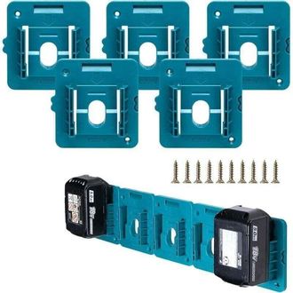OEM Juego De 5 Soportes Para Bater&iacute;as De 18 V, Montaje En Pared, Apto Para Bl1860, Bl1850, Bl1840 Y Bl1830 (incluye 10 Tornillos, Sin Bater&iacute;a)
