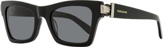 Ferragamo Ferragamo Womens Gancini Evolution Sunglasses SF2013S 001 Black 52mm