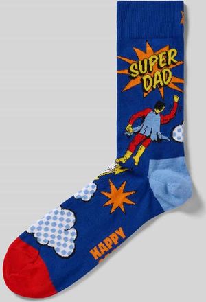 Happy Socks Socken aus Baumwoll-Mix Modell FLYING SUPER DAD in Royal, Gr&ouml;&szlig;e 41-46