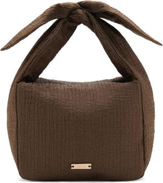 Mango Heidi Knotted Top Handle Bag in Medium Brown at Nordstrom