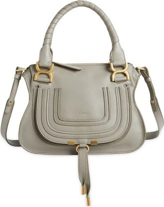 Chloé Small Marcie Leather Satchel in Cashmere Grey at Nordstrom