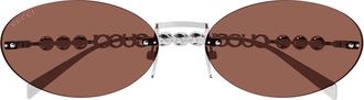 Gucci Sunglasses Gg1922 S 002 Silver/Brown Women