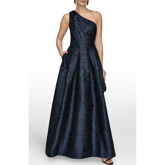 DKNY Metallic One-Shoulder Gown in Nightfall at Nordstrom, Size 10