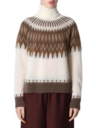Roberto Collina Earthy Geometric Turtleneck Sweater