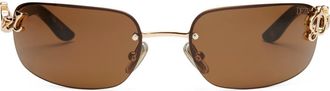 DEZI Bby Grl 65mm Oval Sunglasses in Tortoise /Cognac at Nordstrom