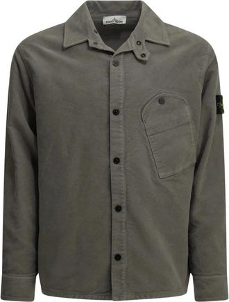 Stone Island Camicia Casual in Flanella di Cotone - - Shirts - Uomo - Grigio - XL