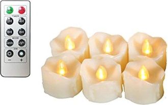 OEM Juego De 12 Velas Led Con Temporizador Y Control Remoto, Velas Sin Llama Con Efecto De Parpadeo Realista, Color Marfil