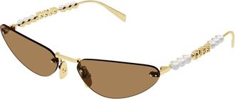 Gucci Cat-eye Zonnebril - Dames - Zonnebrillen - Geel - 63 MM - Nylon - Accessoires