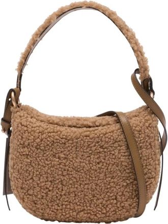 Vanessa Bruno Small Daily Shearling Bag - Dames - Schoudertassen - Bruin - ONE Size - Leer - Tassen