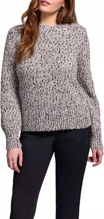 Tribal Novelty Mix Mock Neck Sweater In Onyx