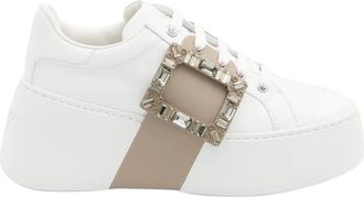 Roger Vivier Viv Skate Sneakers - Dames - Sneakers - Wit - 38 EU - Leer - Schoenen