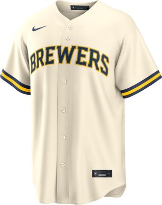 Nike Jackson Chourio Milwaukee Brewers Nike Mens MLB Replica Jersey in Brown | RP260IM4MZ9-UPS