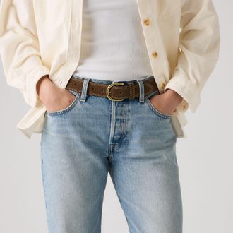 Levi's Olivia Classic Feather Edge Belt - Womens - 100 - Brown