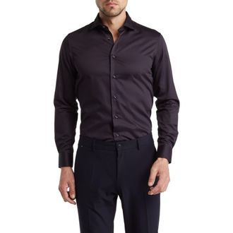 Cavalli Comfort Fit Cotton Dress Shirt in Black at Nordstrom Rack, Size 16