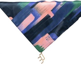 Dai Moda Zion Print Versa Scarf with logo hardware in Navy Blue at Nordstrom, Size Medium
