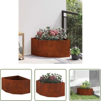 vidaXL Vaso da giardino - Vaso dangolo Ruggine 60 x 60 x 35 cm acciaio corten