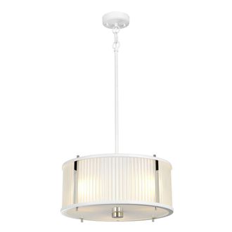 Loops 3 Bulb Ceiling Pendant White Satin Painted / Highly Polished Nickel LED E27 60W in Metallics