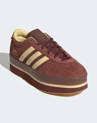 adidas Originals Gazelle - Scarpe marrone volpe e arancione con suola in gomma