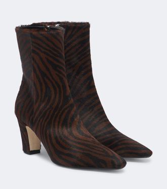 Aeyde Maris printed calf hair ankle boots