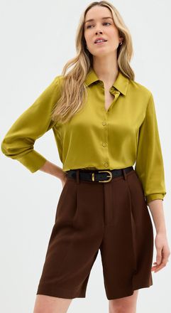 Contemporaine Womens Flowy satin loose shirt
