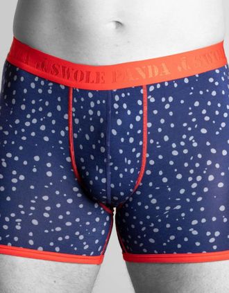 Swole Panda Mens Grey Spots Bamboo Boxer Brief, Blue/orange - Navy - Size: XL 36-40 / 92-102cm