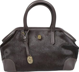 Ash Black Jospehine Structured Hair Calf Leather Shoulder Bag