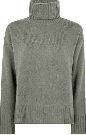 Polo Ralph Lauren Ribbed Turtleneck Sweater in Lush Green Wool-Cashmere Blend