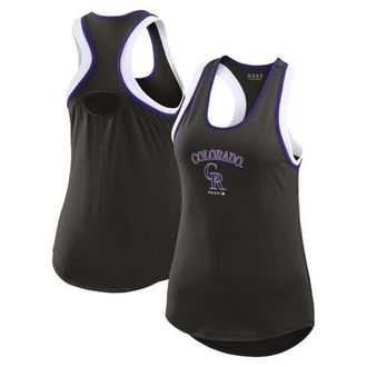 WEAR by Erin Andrews Womens WEAR by Erin Andrews Black Colorado Rockies Colorblock Racerback Tank Top at Nordstrom, Size Xx-Large