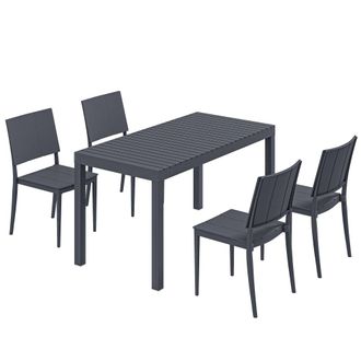 OUTSUNNY Conjunto de jard&iacute;n 141.5x70.5x74.5 cm gris oscuro