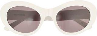Balenciaga 55mm Oval Sunglasses in White White Grey at Nordstrom Rack