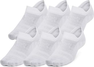 Under Armour Mens Essential 6 Pack Ultra Low Socks - White/White/Halo Grey Size XL