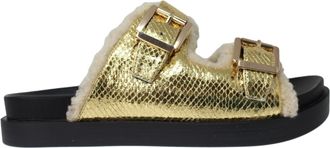 Aerosoles Olivia Slide Sandal Gold Fabric OLIVIA-GLD Womens