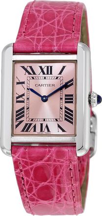 Cartier Pre-owned Cartier Tank Solo Pink Lacquered Dial Ladies Watch W5200000