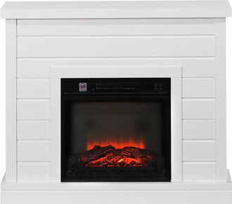 HOMCOM Homcom Caminetto Elettrico 1800w Con Effetto Fiamma A 3 Intensit&agrave; Bianco