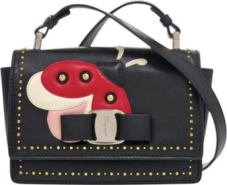 Ferragamo Pre-owned Ferragamo Studded Leather Ladybug Vara Bow Crossbody Ladies NSIXT6ICU505A76R