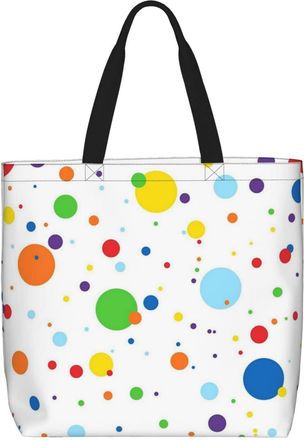 Generic Women Handbag Polka Dot Colorful Tote Bag Lightweight Waterproof Shopping Bags, For Wedding, Birthday, Daily, Christmas, Holiday