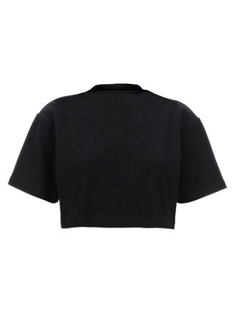 Off-white Logo-Embroidered Ribbed Cotton T-Shirt - Black