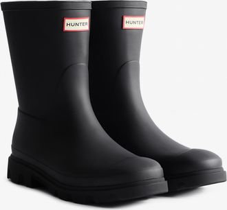 Hunter Downpour Mens Short Boot - Black Rubber - Size UK 12