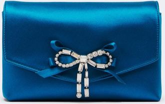 Jimmy Choo London Soft Bow Mini embellished satin clutch