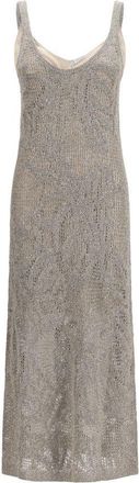 Brunello Cucinelli Gray Linen Casual Womens Dress