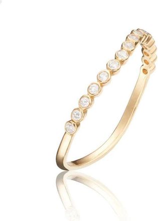 Lily & Roo Gold Diamond Style Wave Ring