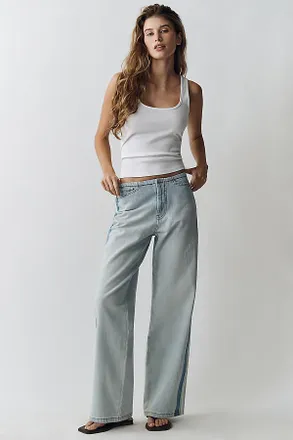 Pilcro Retro Slouch Low-Rise Straight Jeans