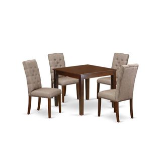 East West Furniture Dining Room Set Mahogany, OXEL5-MAH-16