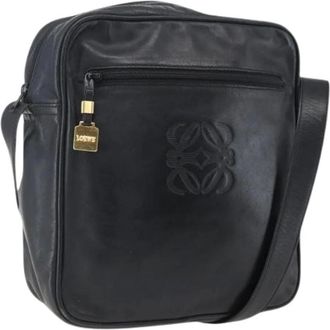 Loewe Pre-owned Cross Body Bags, female, Black, Size: ONE SIZE Pre-owned Leather Cross Body Bag