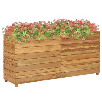 Berkfield Home Raised Bed 150x40x72 cm Solid Wood Teak & Steel in Brown | Size: 150 x 40 x 72 cm